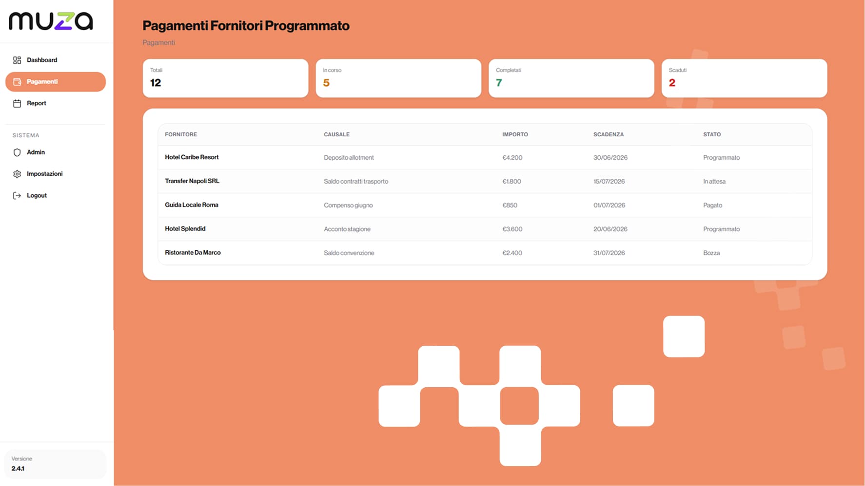Pagamenti fornitori programmati