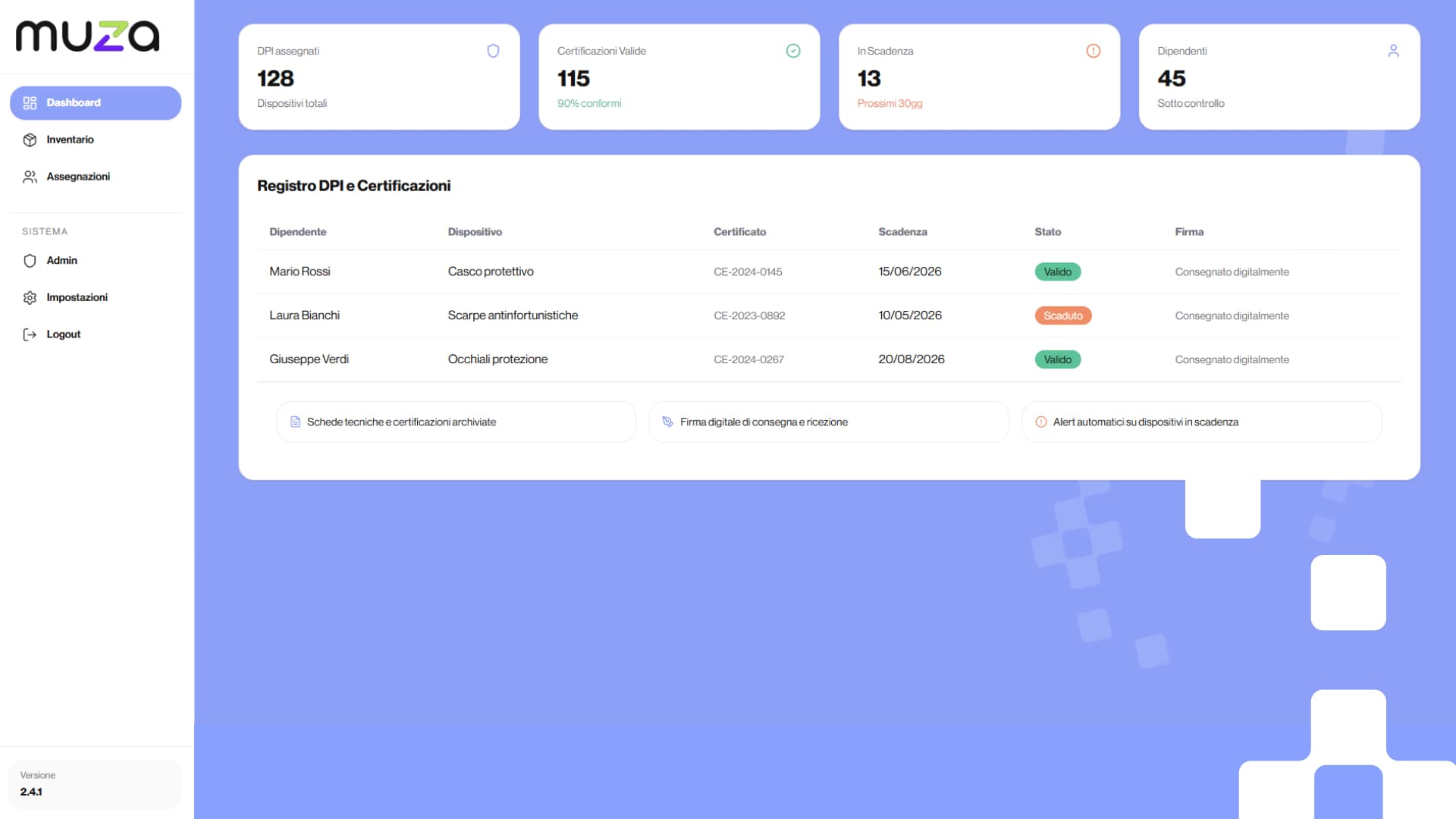 Gestione DPI e Certificazioni
