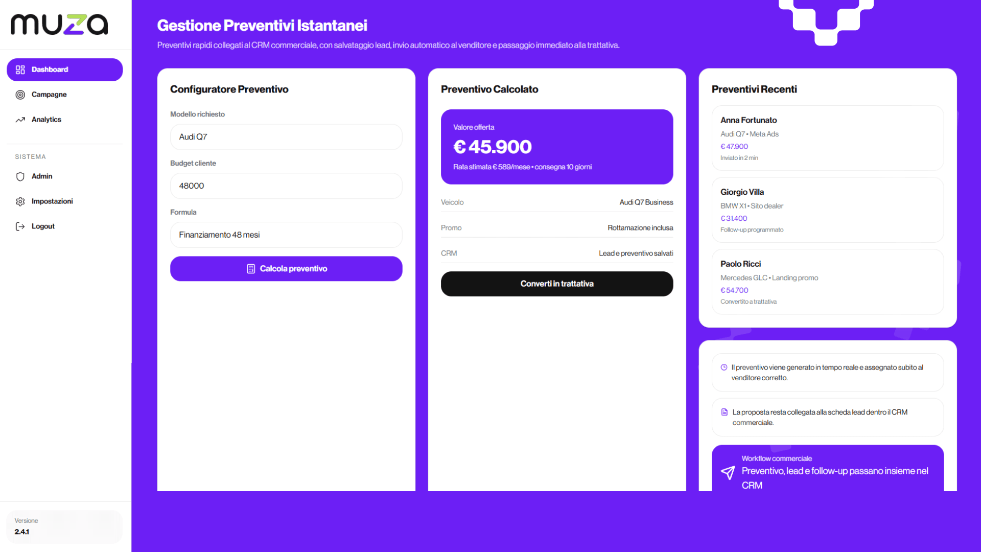 Gestione Preventivi Istantanei